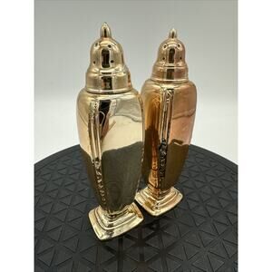 1881 Set Of Gold Plates Rogers Oneida Vintage Salt And Pepper Shakers